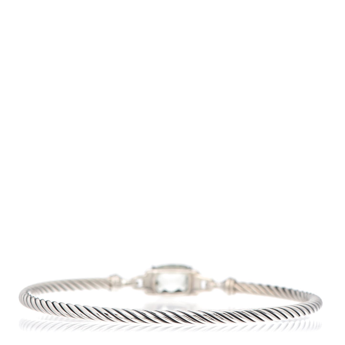 Sterling Silver Diamond Prasiolite 3mm Petite Wheaton Bracelet