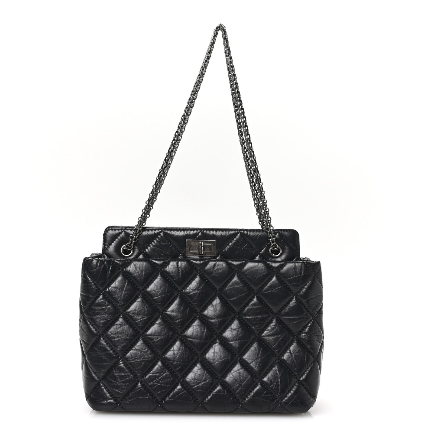 Aged Calfskin Quilted Reissue 2.55 Tote Black