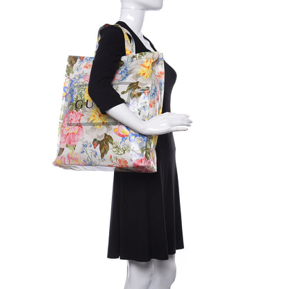 Gucci Patent Canvas Frame Logo Floral Print Vertical Tote Multicolor 2 of 10
