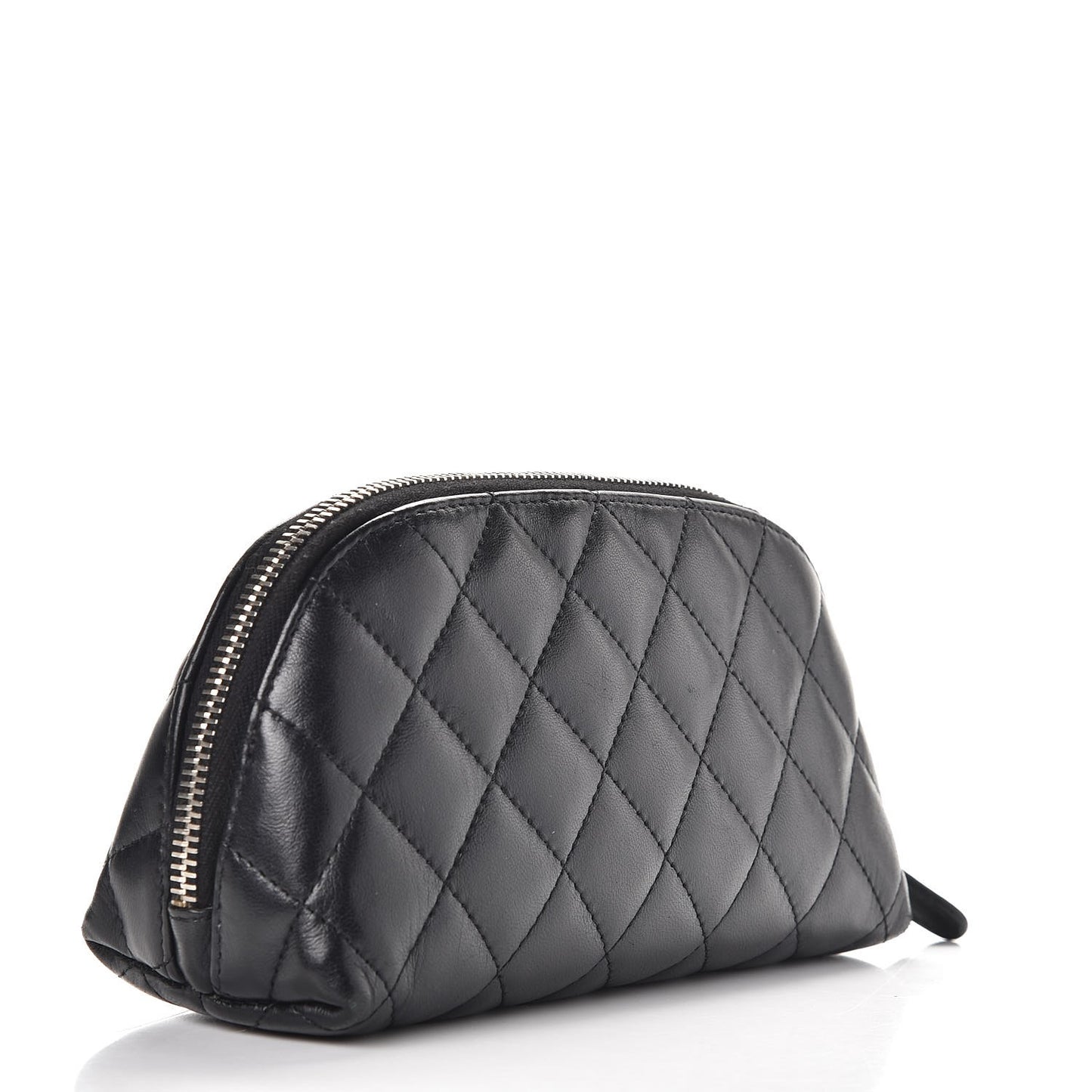 Lambskin Quilted Cosmetic Case Black