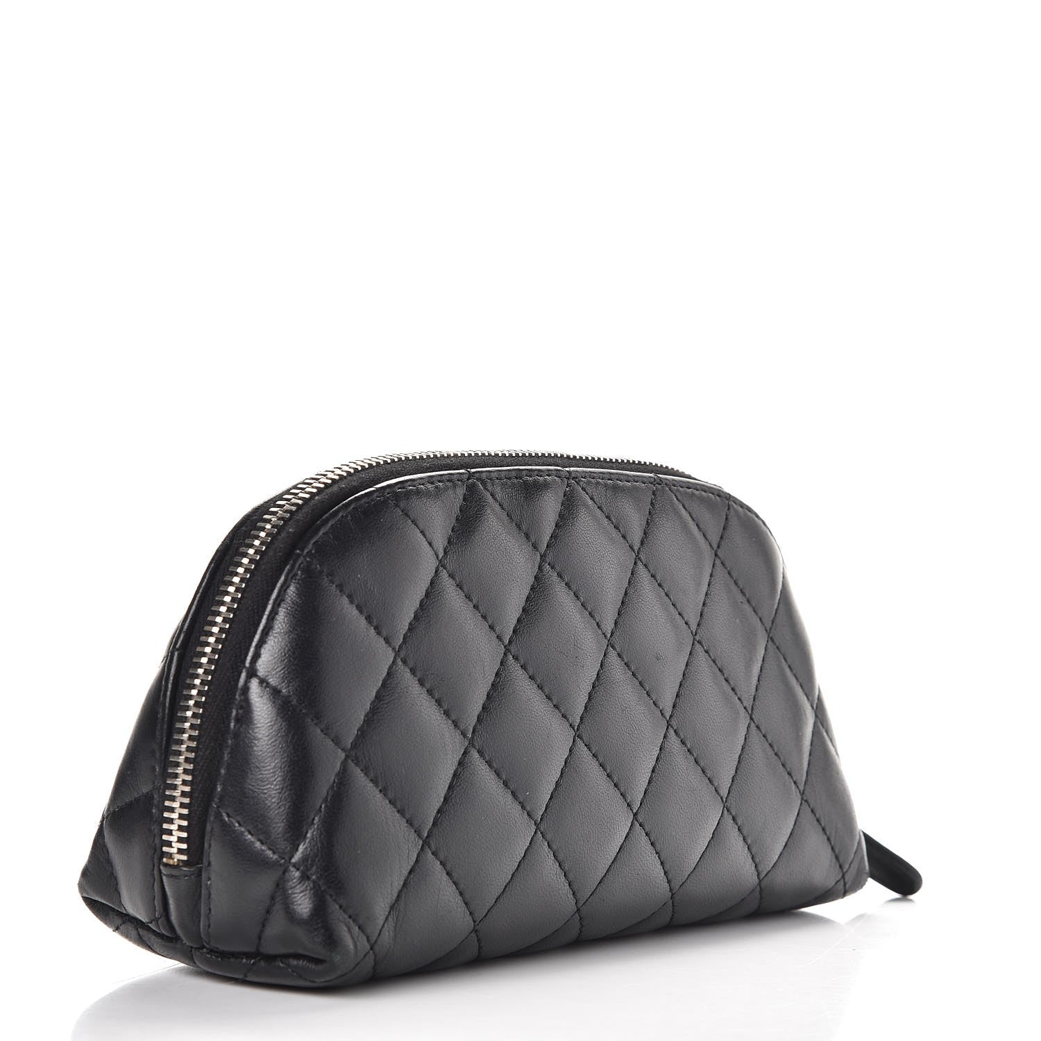 Chanel Lambskin Quilted Cosmetic Case Black 3 of 8