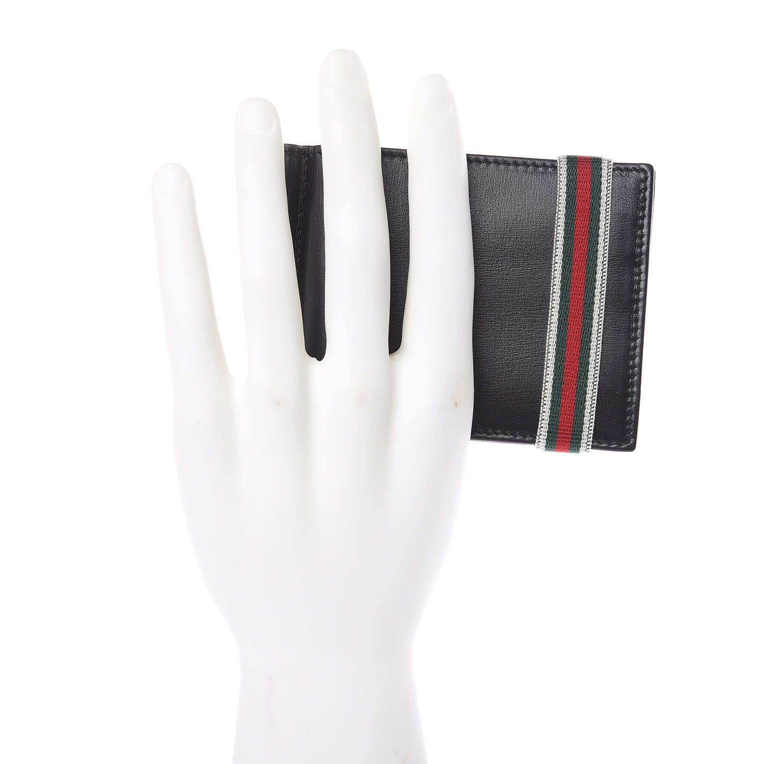 Gucci Calfskin Web Bi-Fold Wallet Black 2 of 7