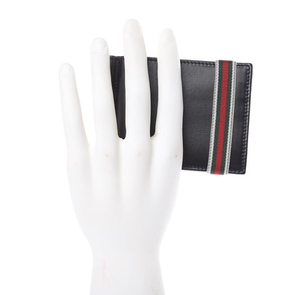 Gucci Calfskin Web Bi-Fold Wallet Black 2 of 7