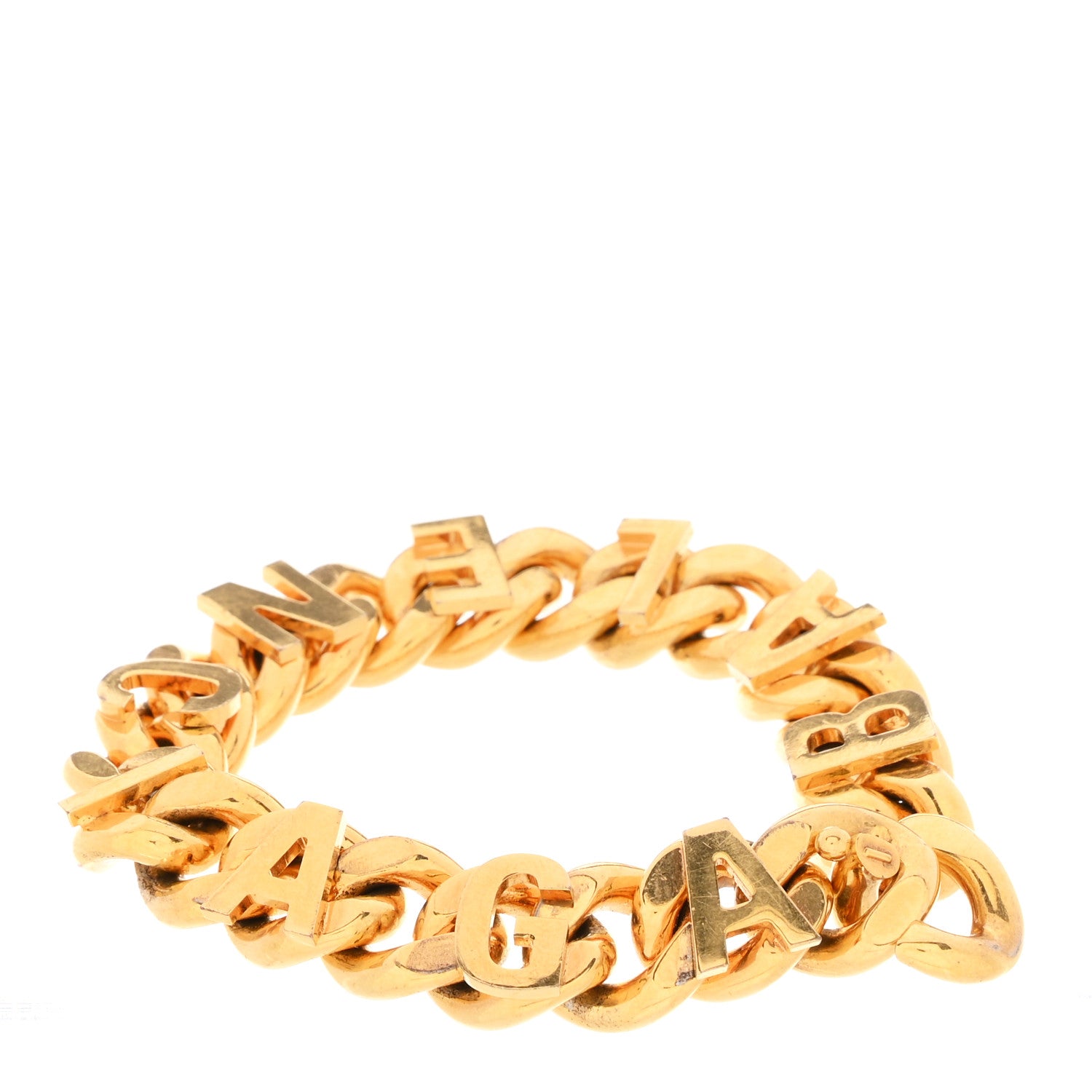 Balenciaga Metal Logo Chain Bracelet M Gold 3 of 5
