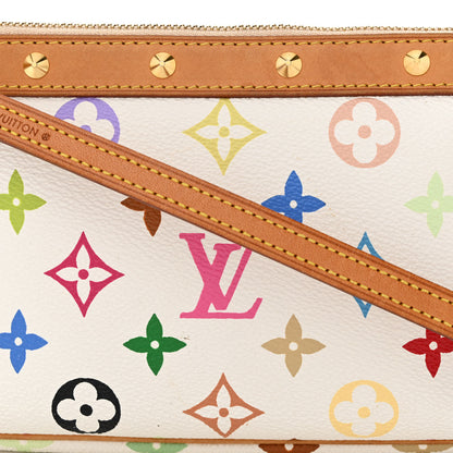 Louis Vuitton Monogram Multicolor Pochette Accessories White Long Strap 9 of 11