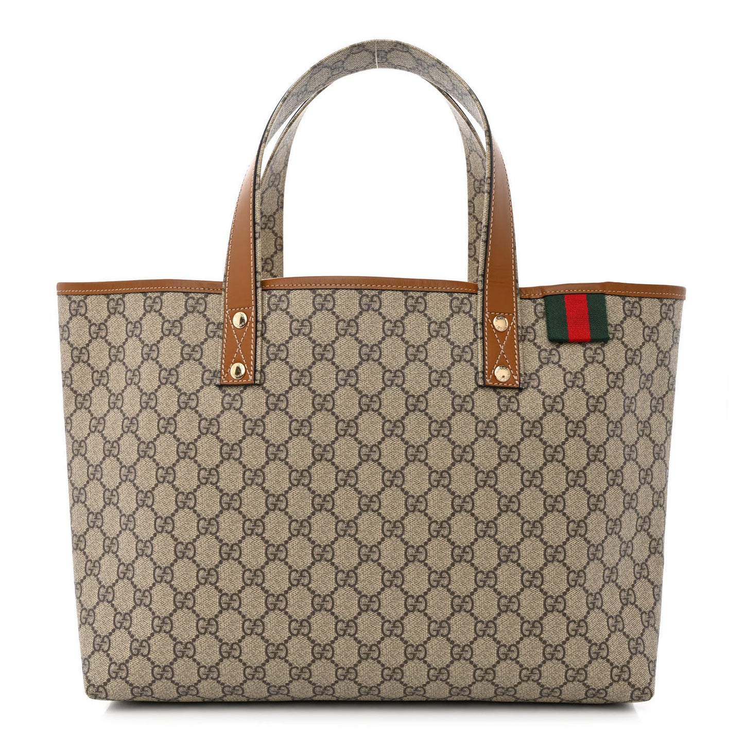 GG Plus Monogram Medium Signature Web Loop Tote Brown
