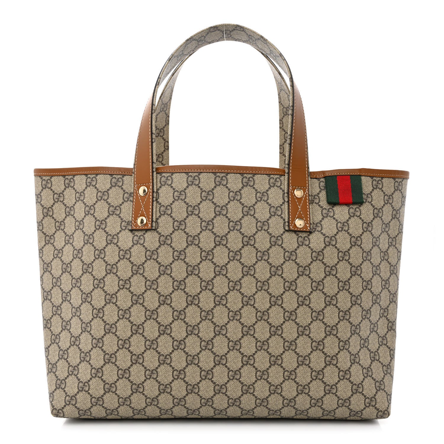 Gucci GG Plus Monogram Medium Signature Web Loop Tote Brown 1 of 10