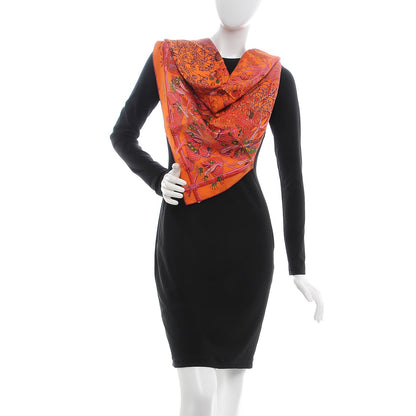 Hermes Silk Printed Mythes et Metamorphoses Scarf 90 Orange Rouge Vif Brique 2 of 7