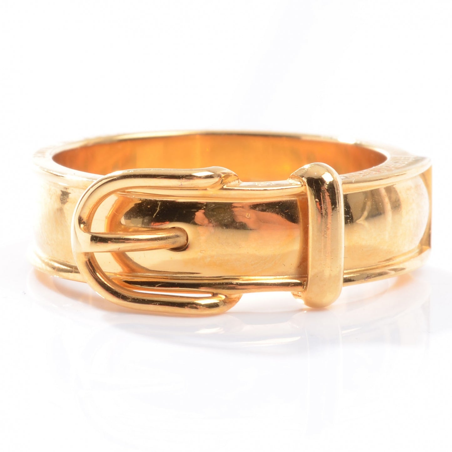 Belt Buckle Scarf Ring Gold