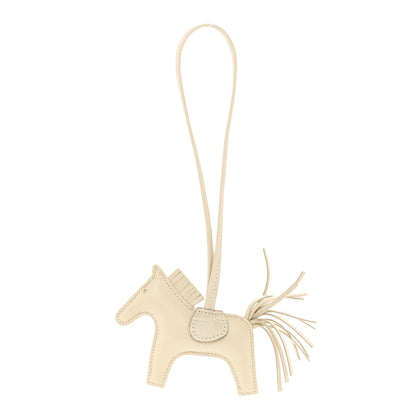 Hermes Milo Lambskin Matte Alligator Touch Grigri Rodeo Horse Bag Charm PM Craie Nata Beton 1 of 4