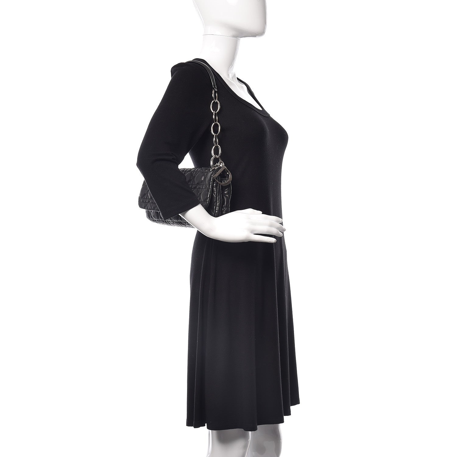 Christian Dior Lambskin Cannage Small Rendezvous Flap Black 2 of 11