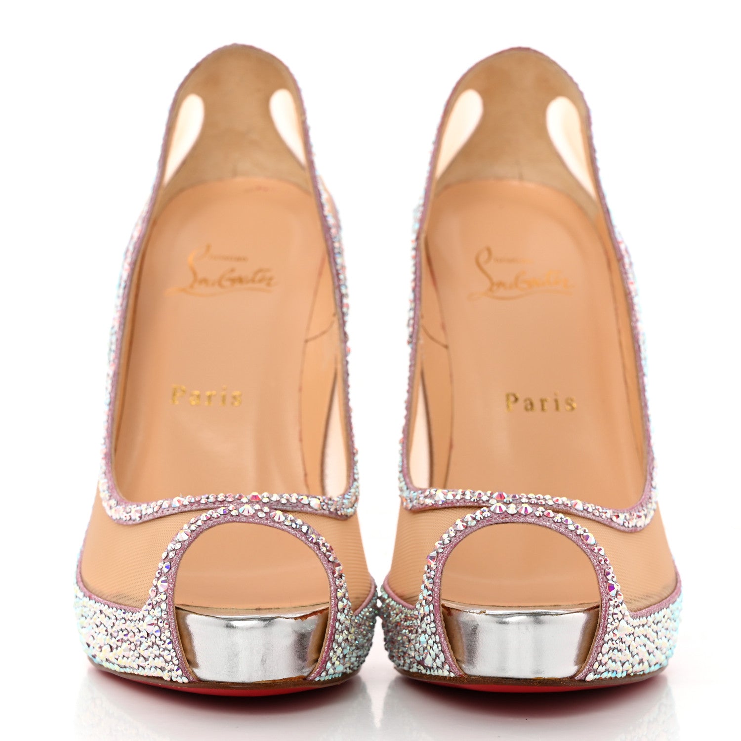 Christian Louboutin Crystal Strass Camilla 100 Pumps 37 Aurora Borea 2 of 21