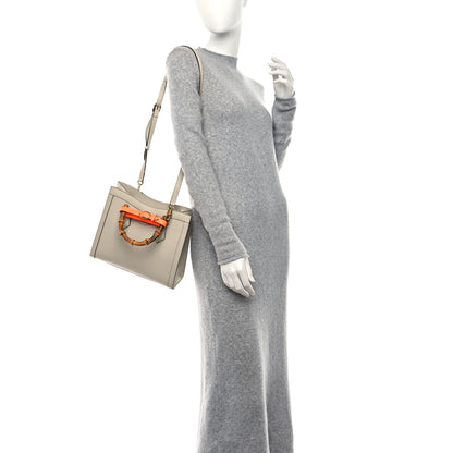 Gucci Wonka Grain Calfskin Small Diana Tote Bag Mystic White Orange Fluo 2 of 9