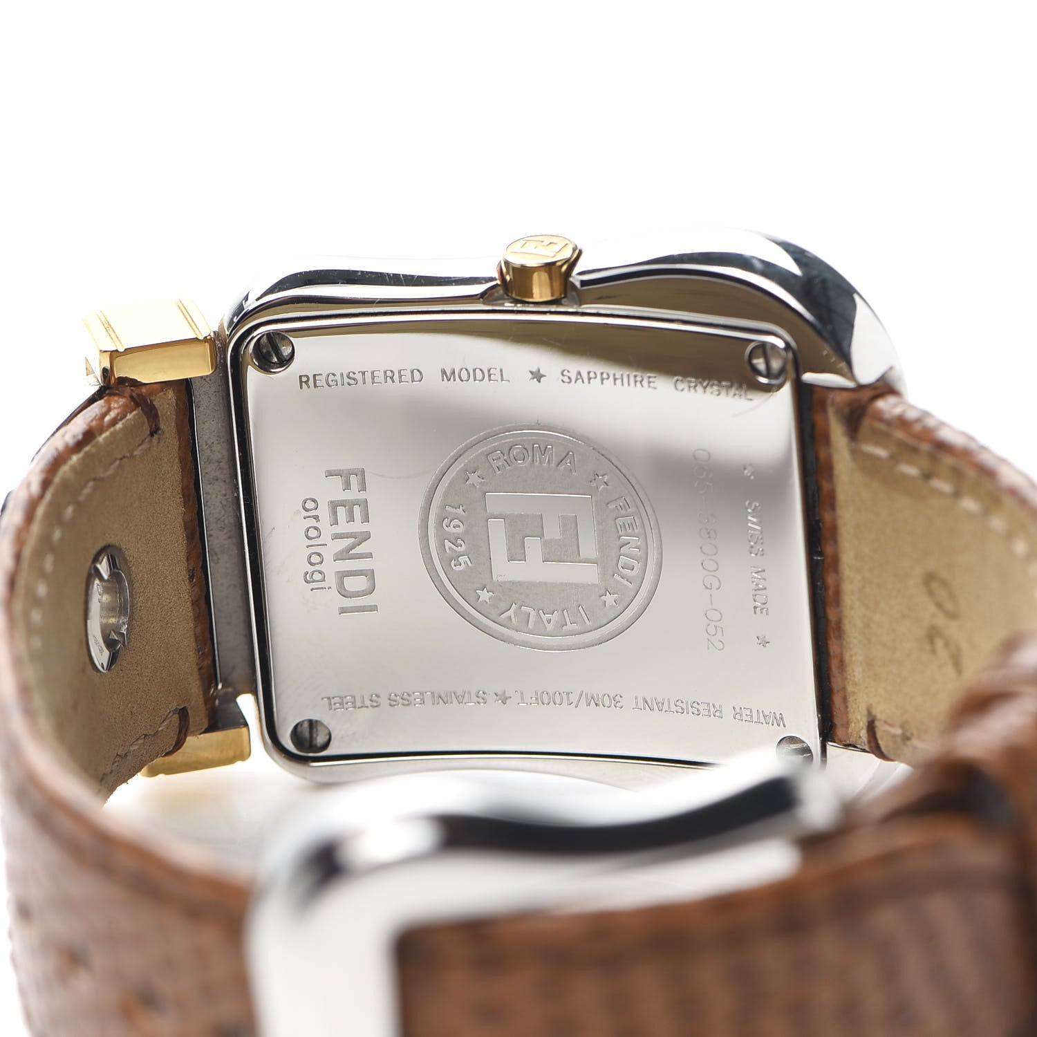 Fendi Stainless Steel Calfskin Diamond Mother of Pearl 33mm B.Fendi Buckle Quartz Watch 4 of 4