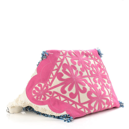 Christian Louboutin Cotton Embroidered Portugaba Tote Ivory Multi 4 of 8