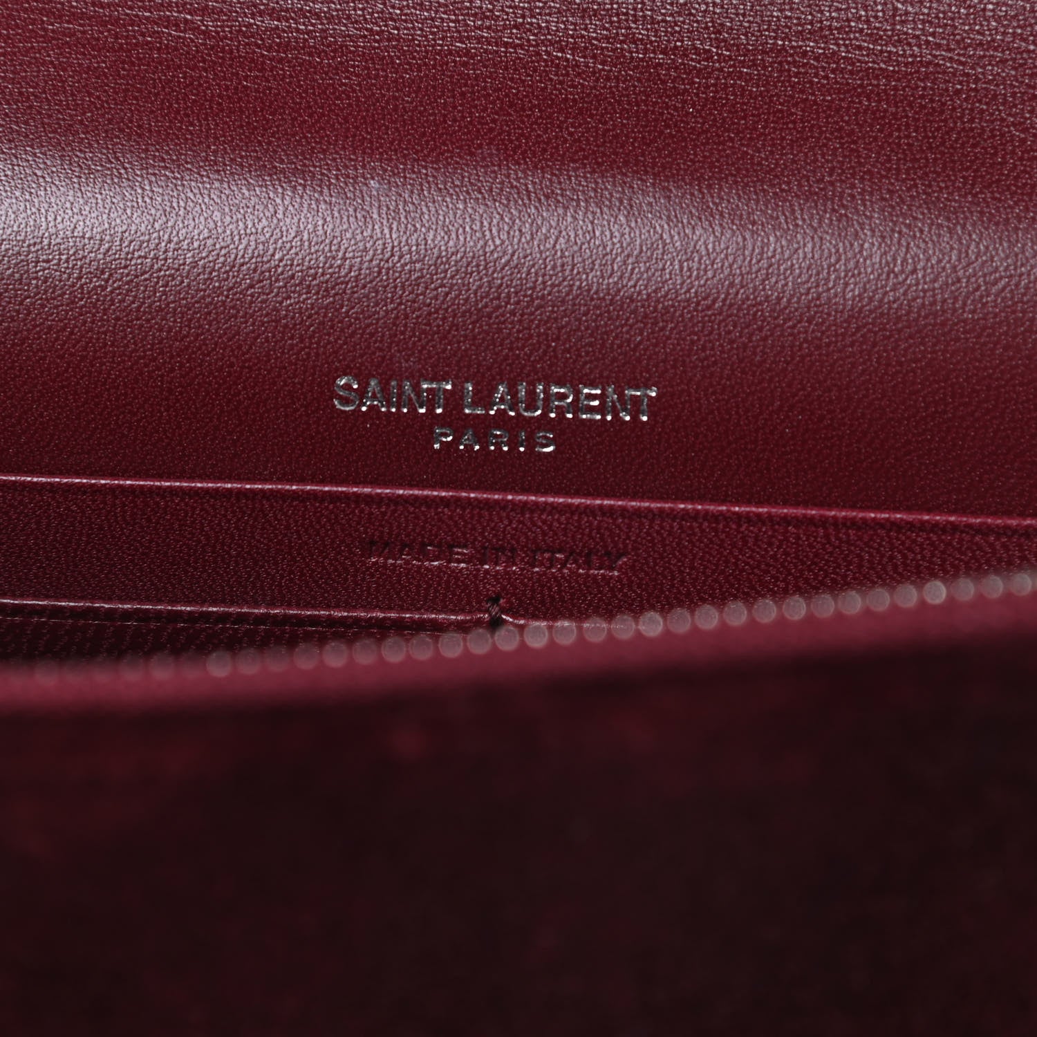 Saint Laurent Velvet Crystal Monogram Kate Tassel Shoulder Bag Burgundy 6 of 14