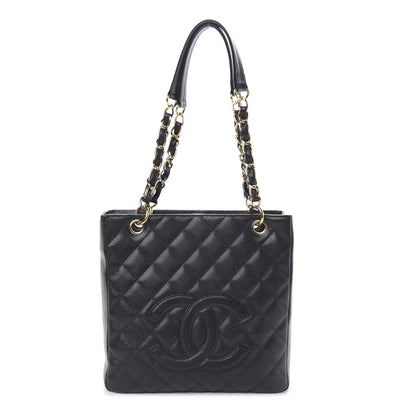 Chanel Caviar Quilted Petit Shopping Tote PST Black 1 of 10