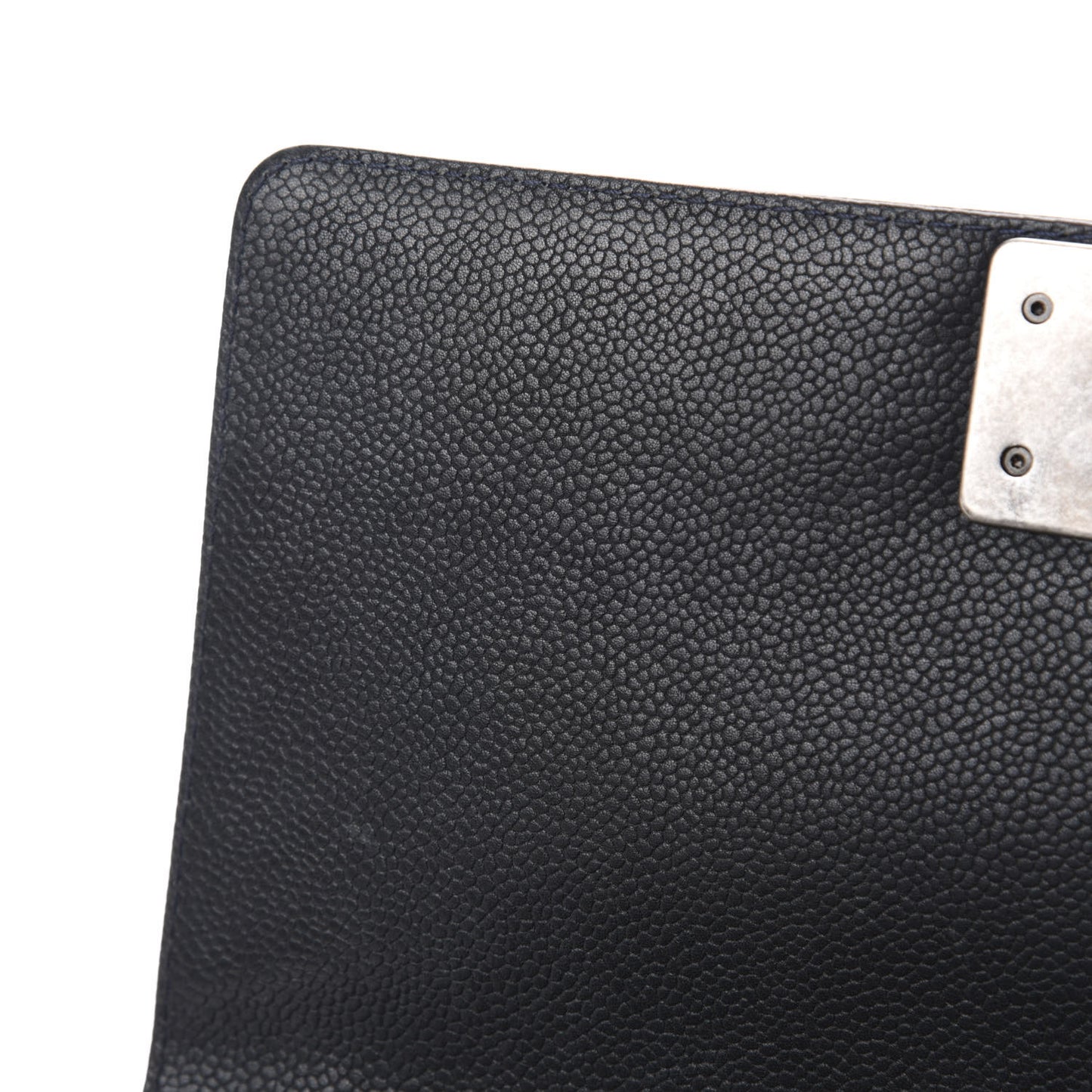 Caviar Stitched Medium Boy Flap Blue