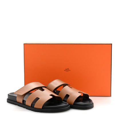 Hermes Calfskin Womens Chypre Sandals 40 Naturel 10 of 10