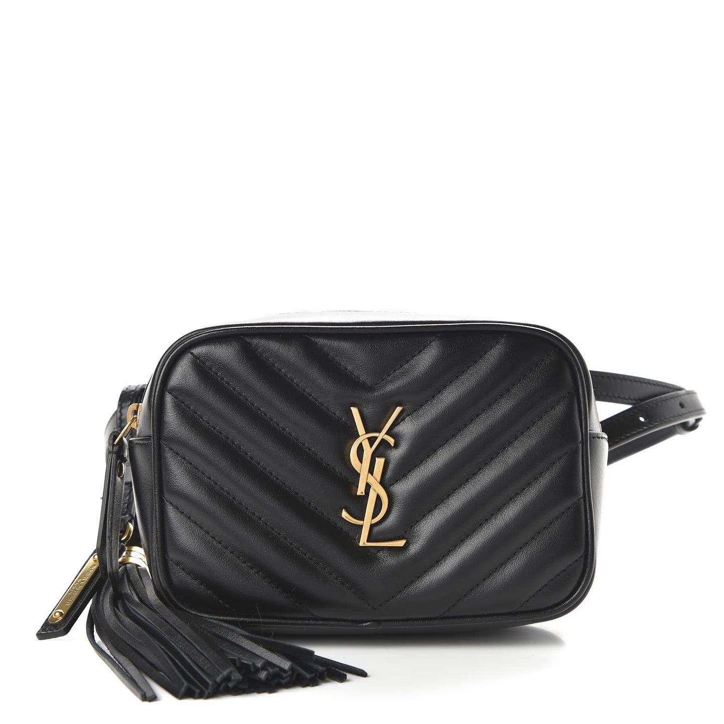Calfskin Matelasse Monogram Lou Belt Bag Black