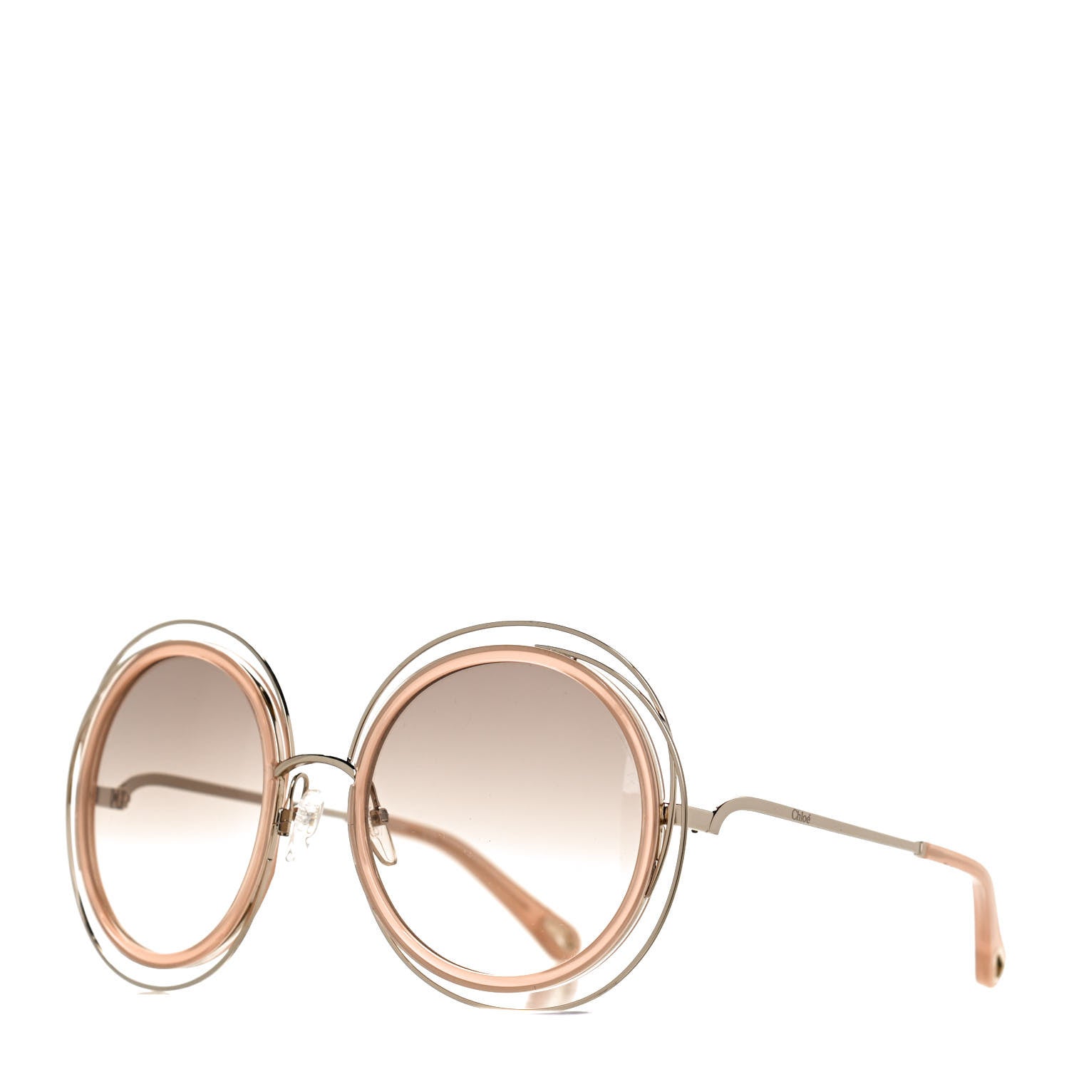 Chloe Oversized Round Carlina Sunglasses CE120SD Peach Pink 1 of 9