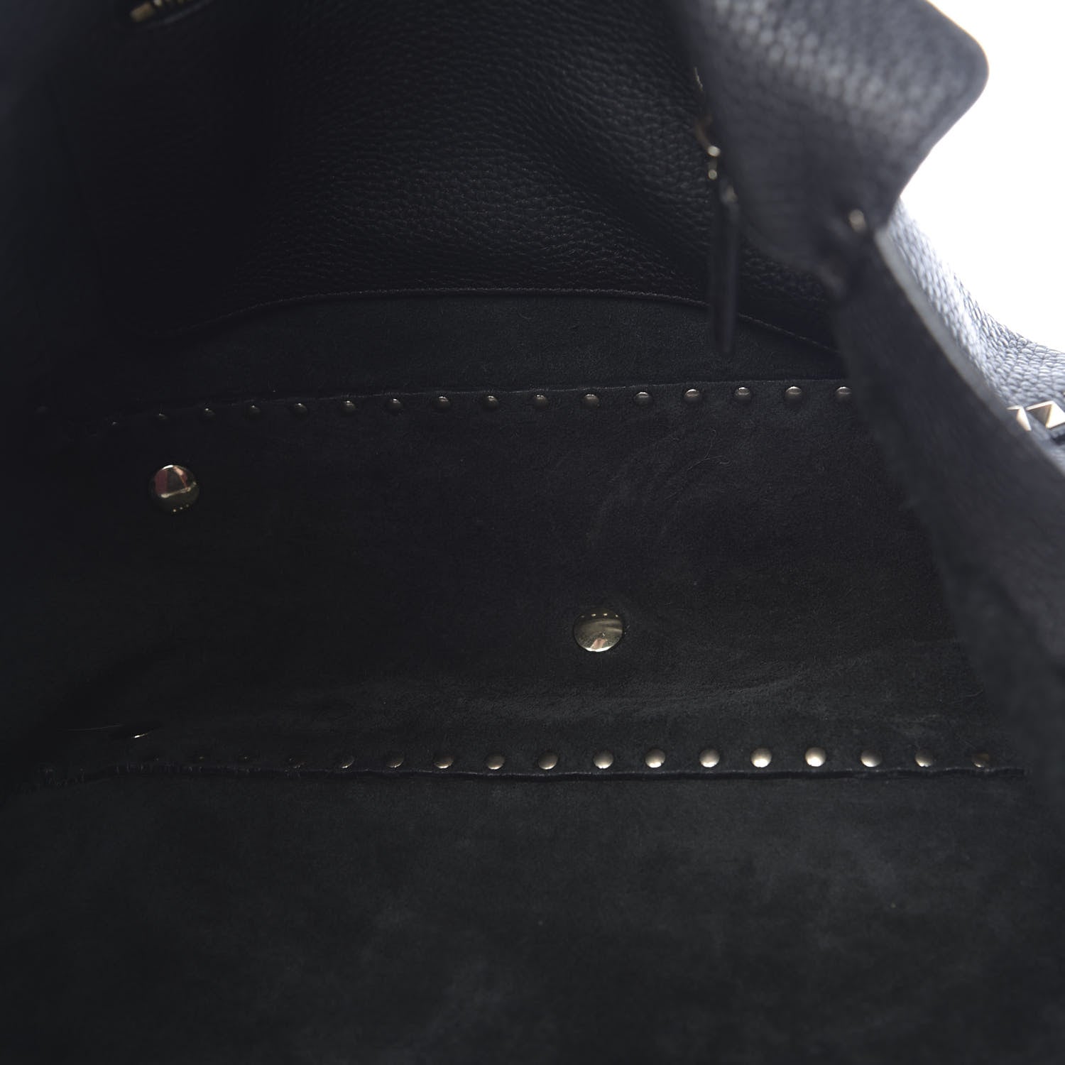 Valentino Garavani Pebbled Calfskin Medium Rockstud Tote Black 6 of 10