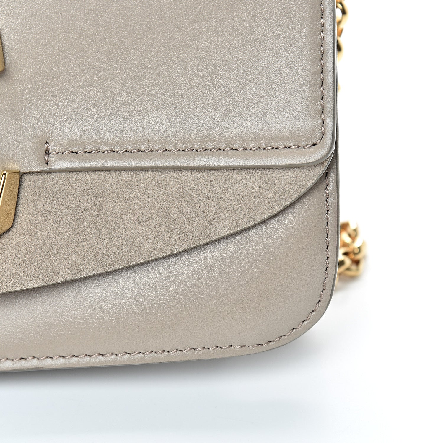 Chloe Calfskin Suede C Clutch With Chain Motty Grey 11 of 13