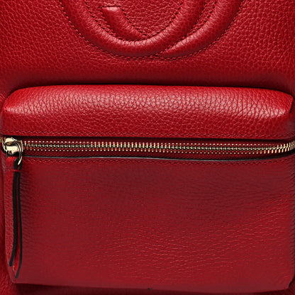 Gucci Pebbled Calfskin Soho Chain Backpack Hibiscus Red 9 of 15