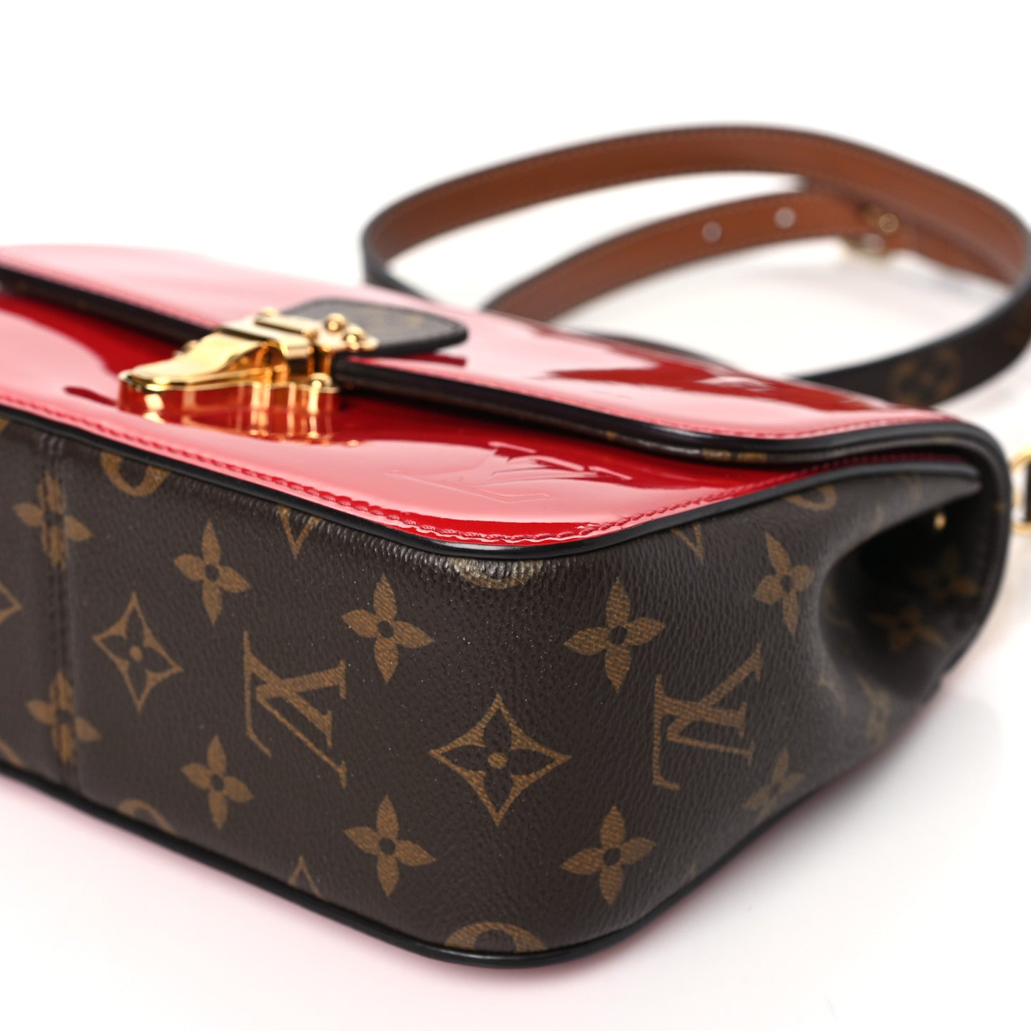 Patent Calfskin Monogram Cherrywood BB Scarlet