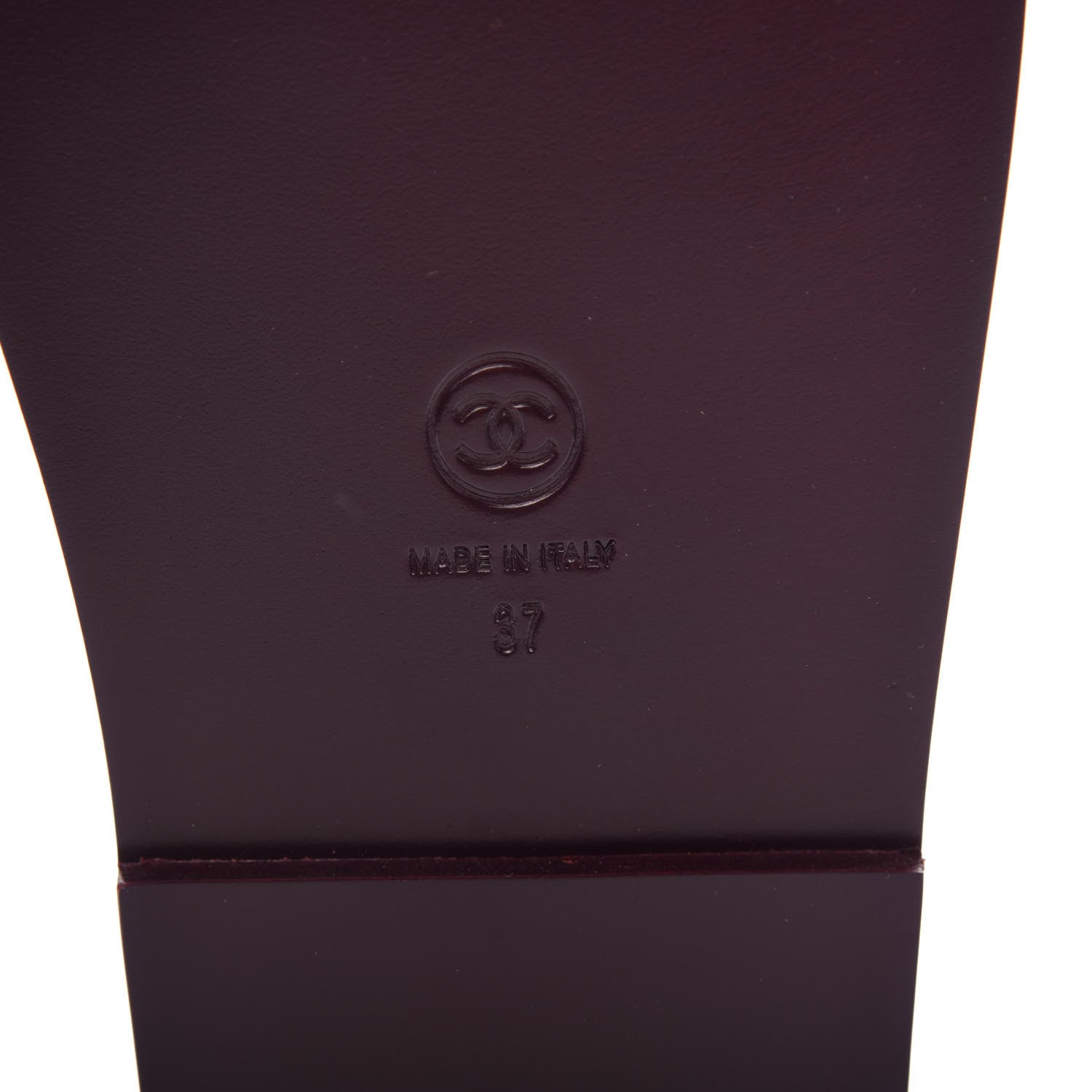 Chanel Grained Calfskin Velcro Dad Sandals 37 Maroon 9 of 11
