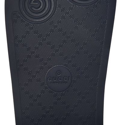 Gucci Calfskin GucciGhost Print Womens Slide Sandals 39 Blue Agata Hibiscus Red 7 of 8