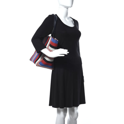 Celine Textile Striped Small Horizontal Cabas Phantom Navy Blue 2 of 8