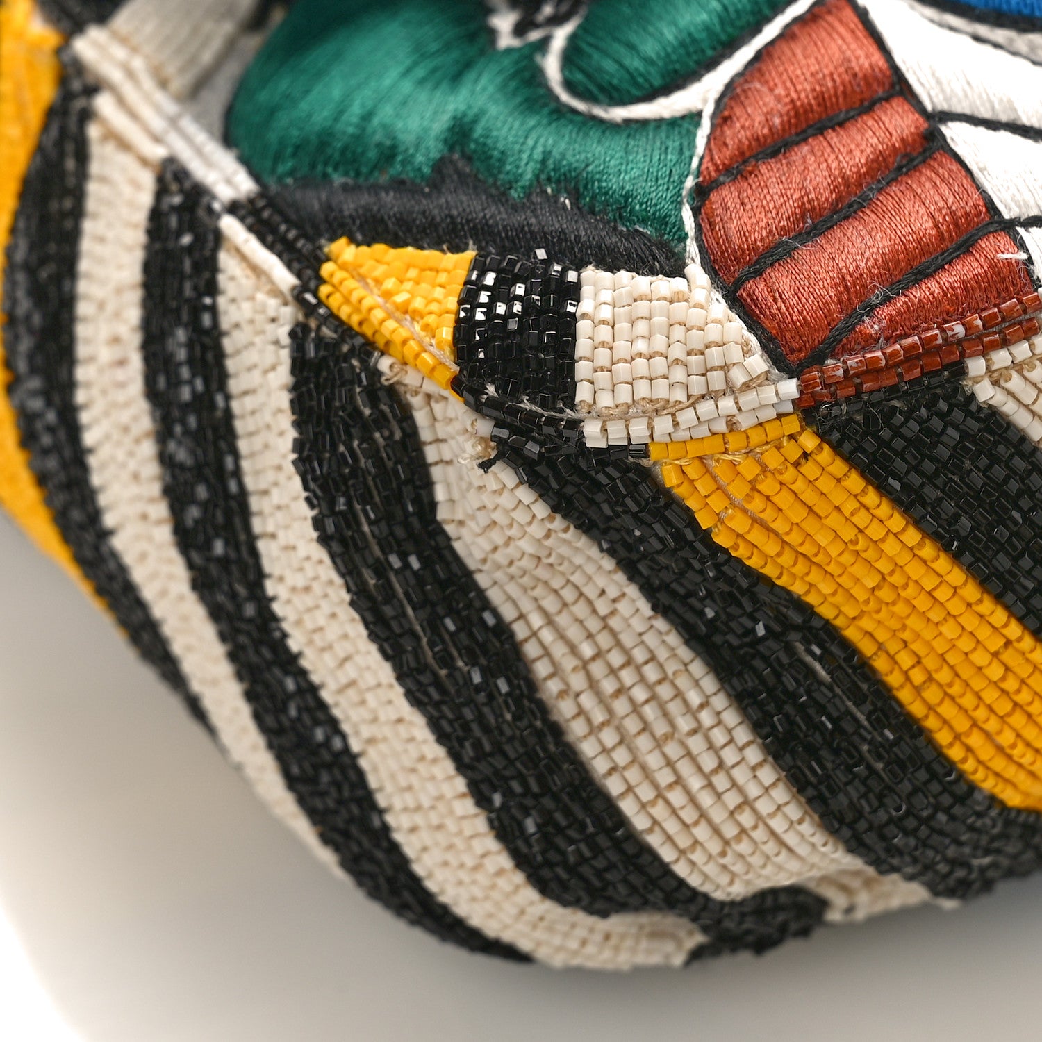 Fendi Beaded Vitello Dolce Leaf Embroidered Baguette Multicolor Black 8 of 13