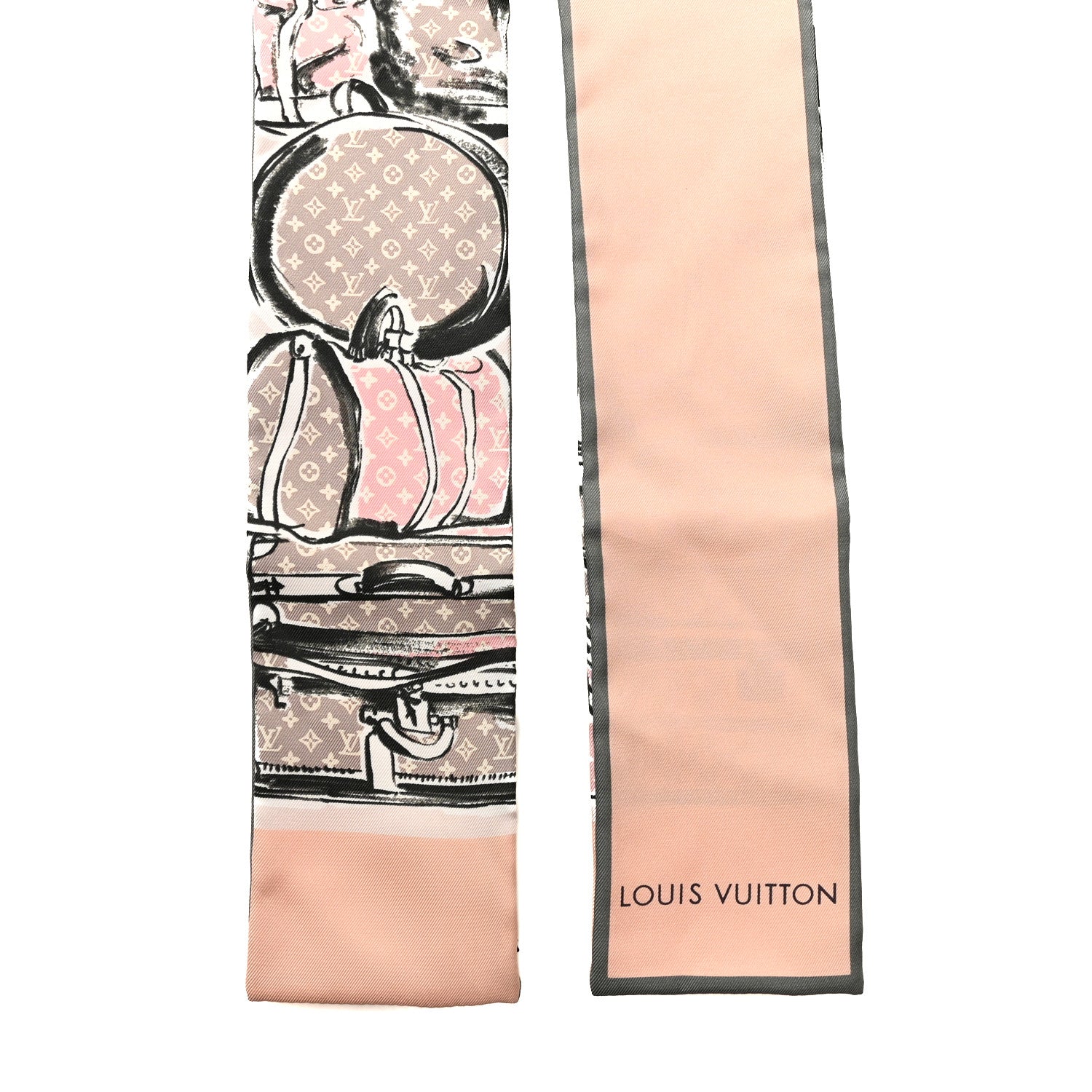 Louis Vuitton Silk Monogram Trunks Bandeau Rose Poudre Rose Poudre 2 of 3