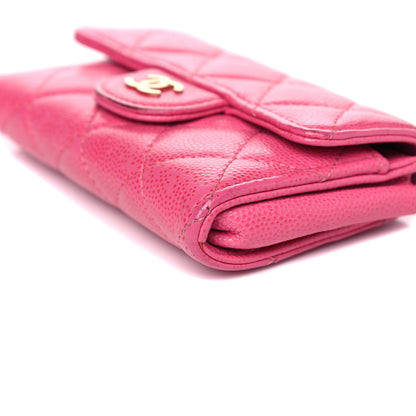 Chanel Caviar Quilted Card Flap Holder Pink 9 of 17