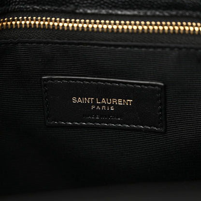 Saint Laurent Grain De Poudre Matelasse Chevron Monogram Shopping Bag Black 6 of 12