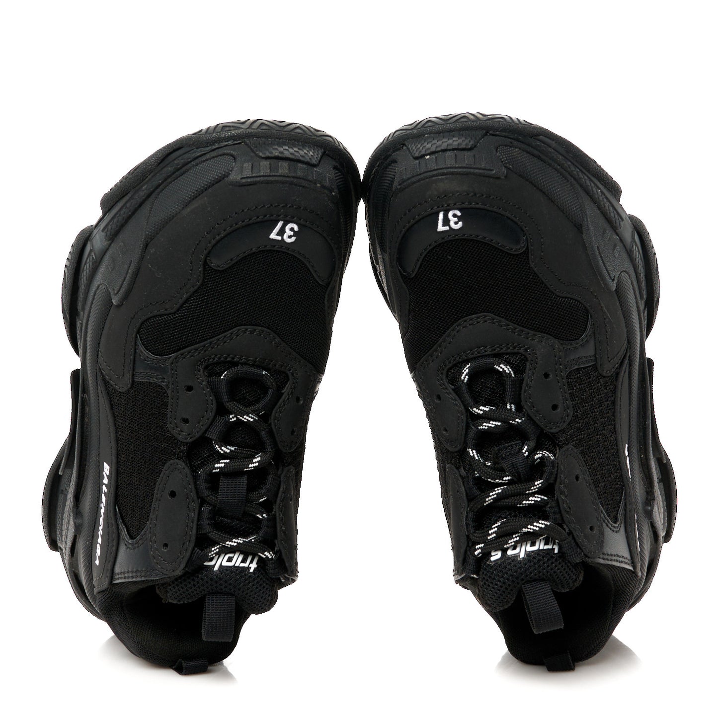 Fabric Mesh Womens Triple S Sneakers 37 Black