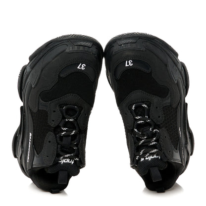 Balenciaga Fabric Mesh Womens Triple S Sneakers 37 Black 2 of 9
