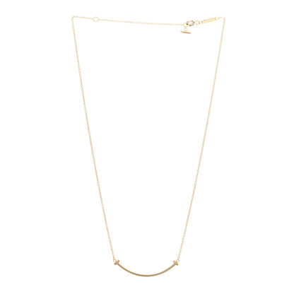 Tiffany 18K Yellow Gold Small T Smile Pendant Necklace 3 of 5
