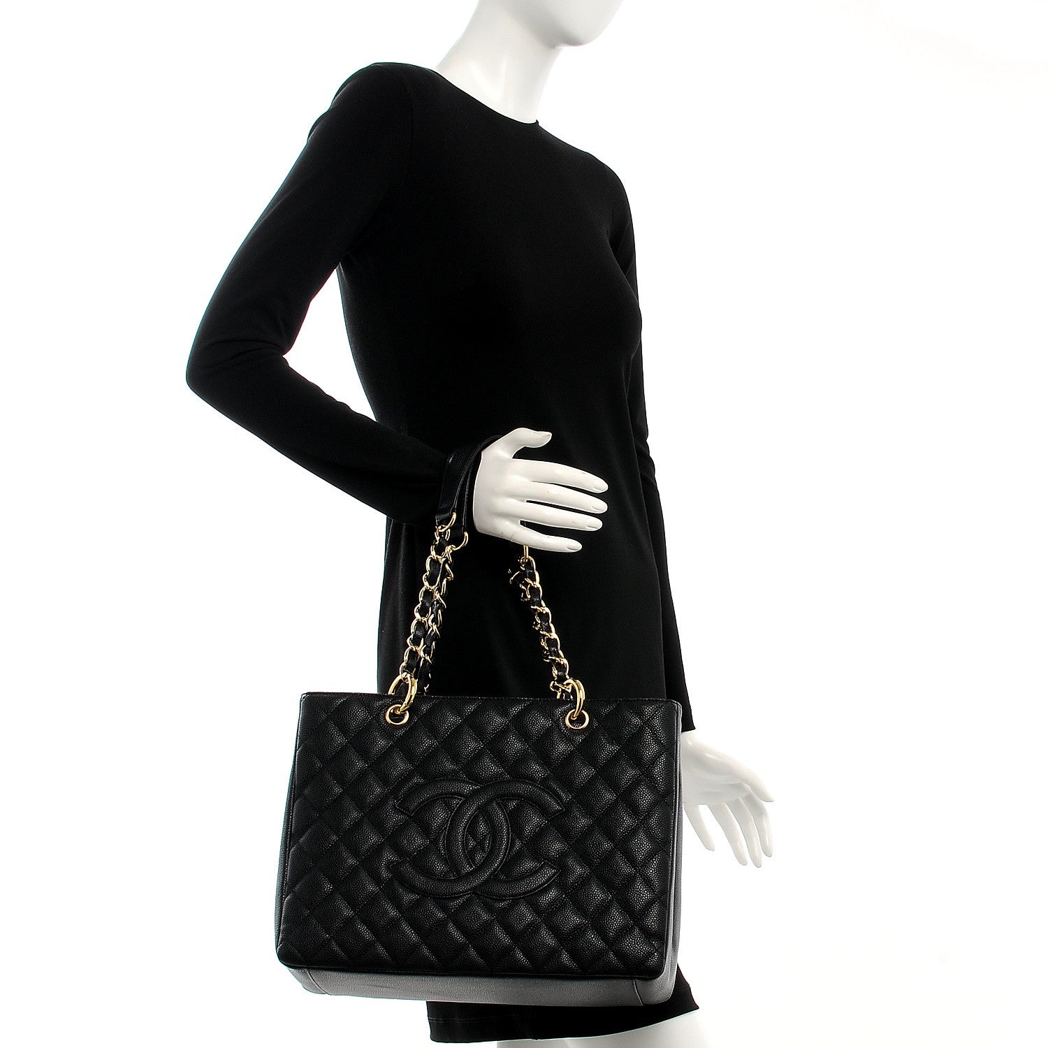 Chanel Caviar Quilted Grand Shopping Tote GST Black 2 of 10