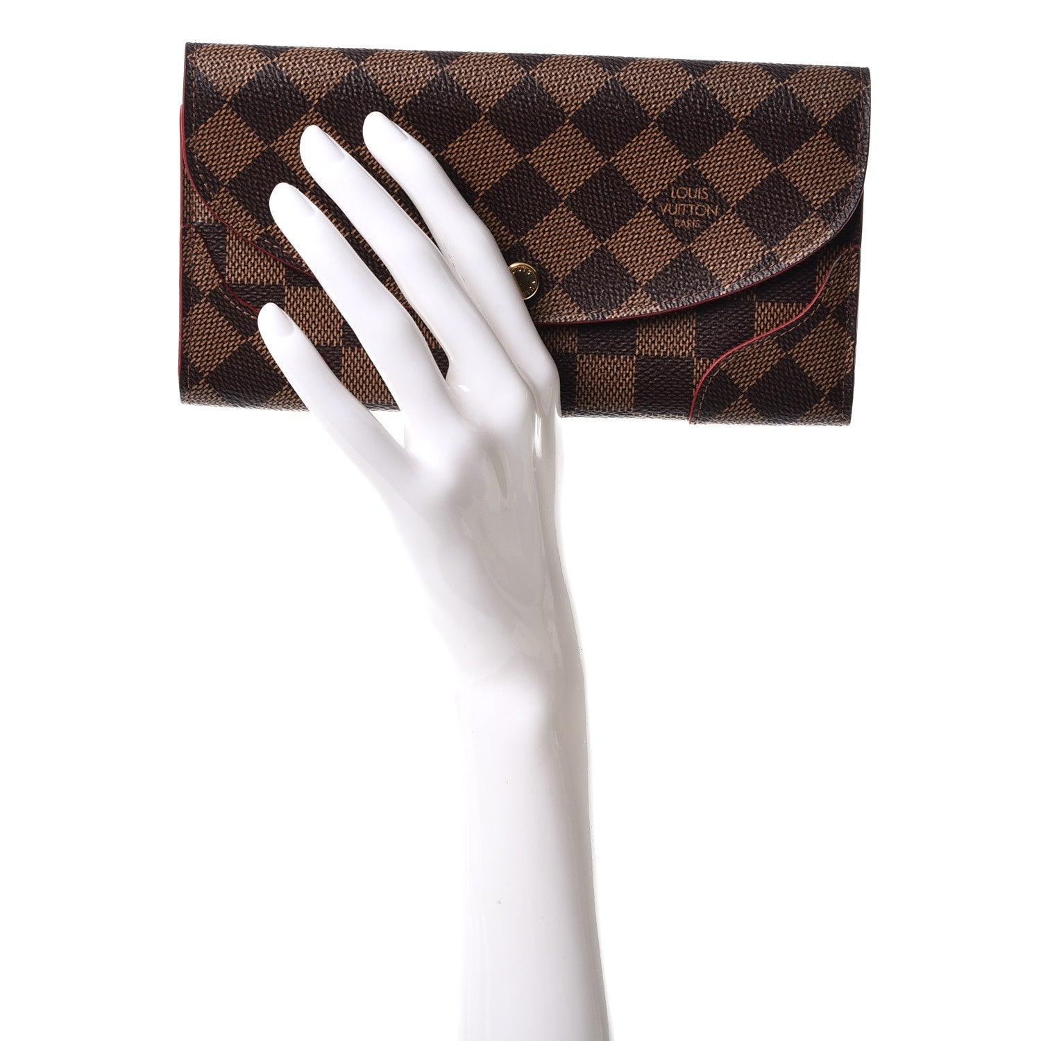 Louis Vuitton Damier Ebene Caissa Wallet Cherry 2 of 7
