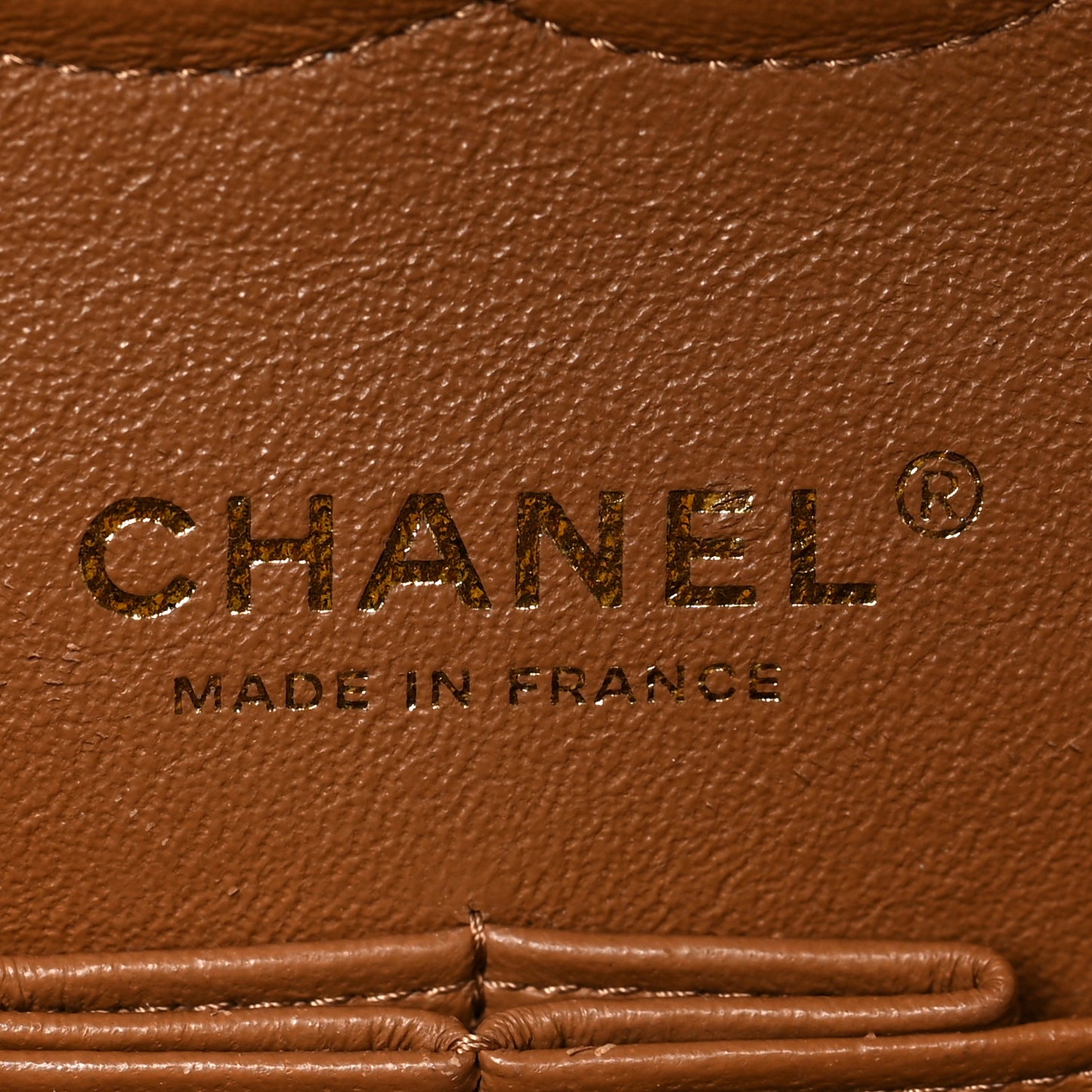 Lambskin Quilted Medium Double Flap Brown