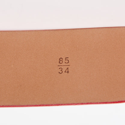 Chanel Patent Calfskin CC Logo Belt 85 34 Red 6 of 7