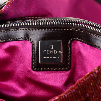 Fendi Beaded Baguette Red Pink 5 of 9