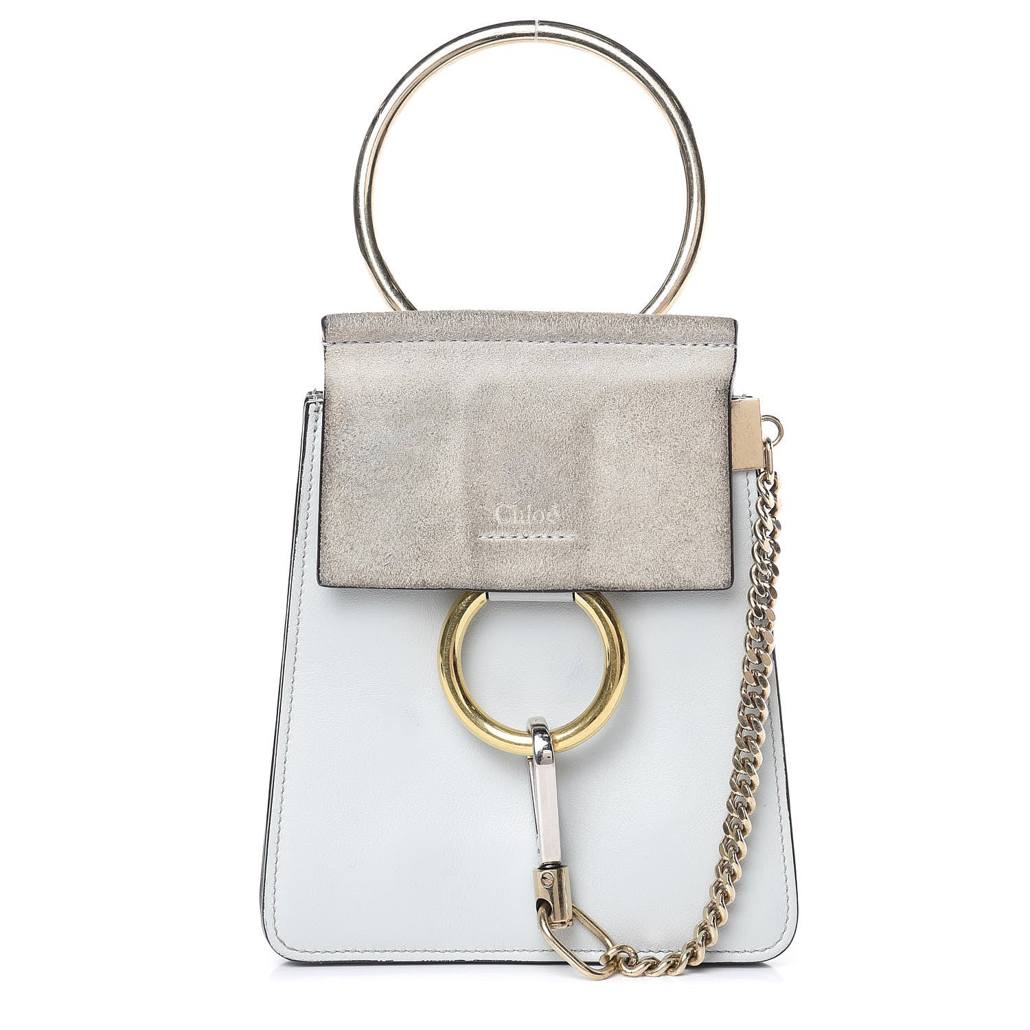 Chloe Suede Calfskin Mini Faye Bracelet Bag Airy Grey 1 of 13