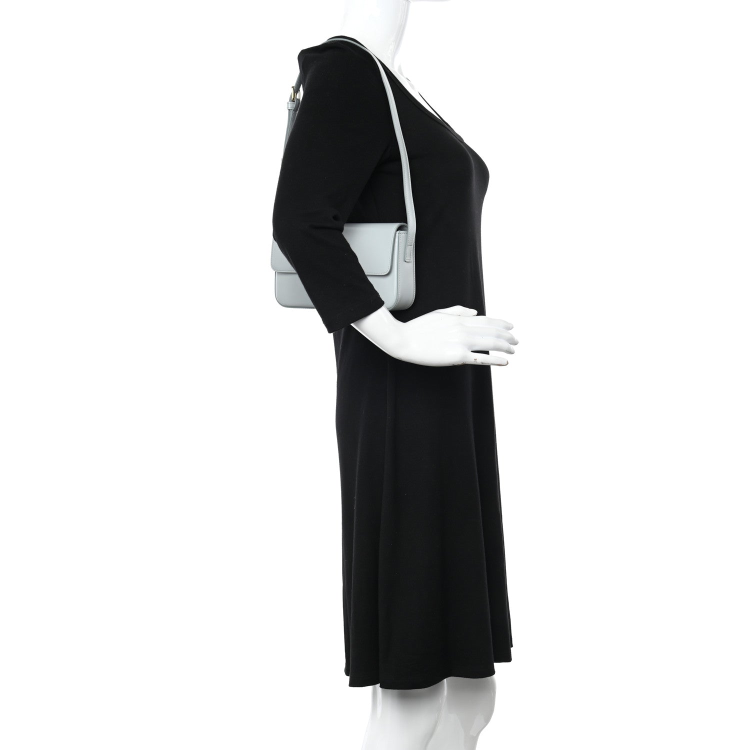 Celine Shiny Calfskin Triomphe Shoulder Bag Soft Blue 2 of 13