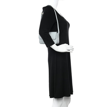 Celine Shiny Calfskin Triomphe Shoulder Bag Soft Blue 2 of 13