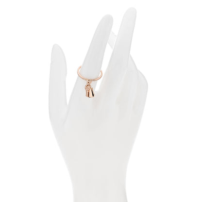 Hermes 18K Rose Gold Diamond Kelly Clochette Ring 55 7.25 2 of 5