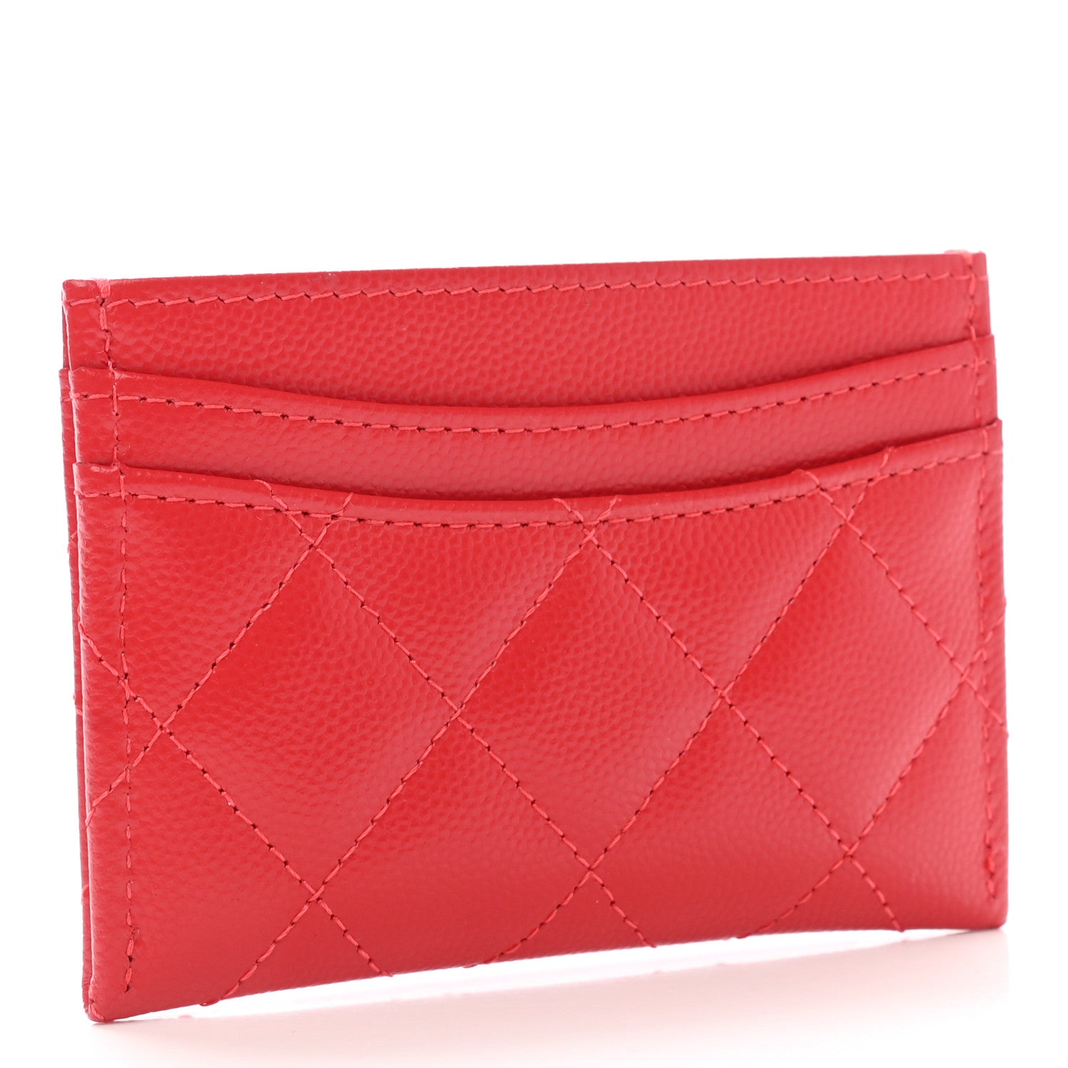 Chanel Caviar Quilted Card Holder Red 3 of 8