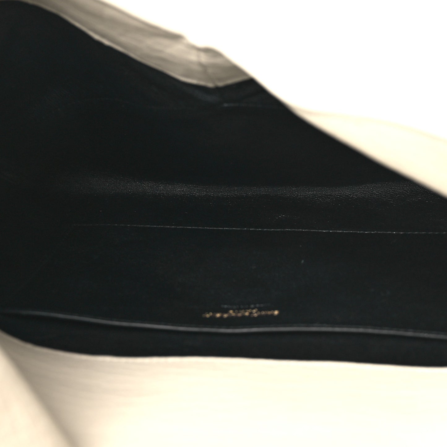 Grained Lambskin Large Cassandre Envelope Pouch Blanc Vintage